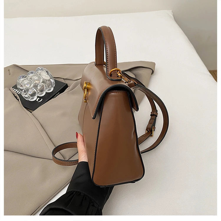 2025 New Classic Style Solid PU Square Shoulder & Crossbody Bags High Quality Sense of Luxury Simple Commute Handbags for Women