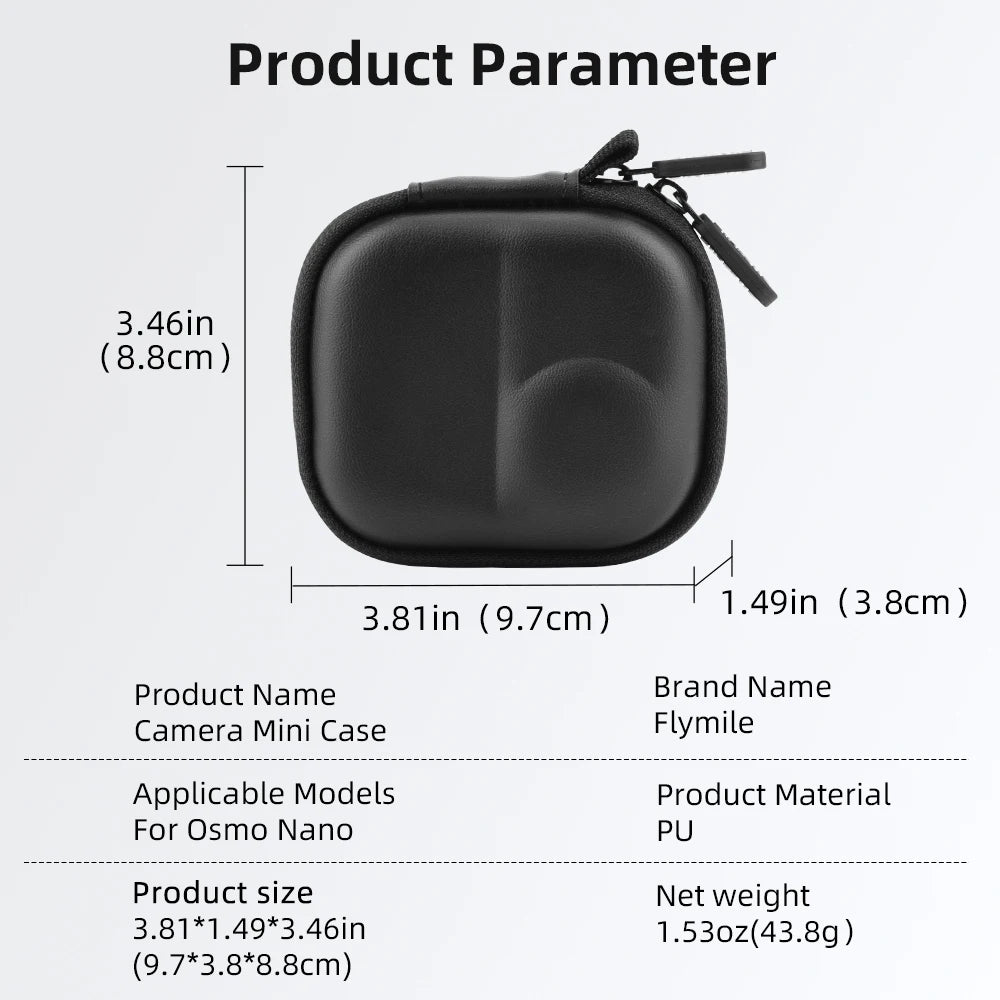 Flymile Storage Bag for DJI OSMO NANO Camera Mini Box Hard Shell Portable PU Carrying Case for DJI OSMO NANO Accessories