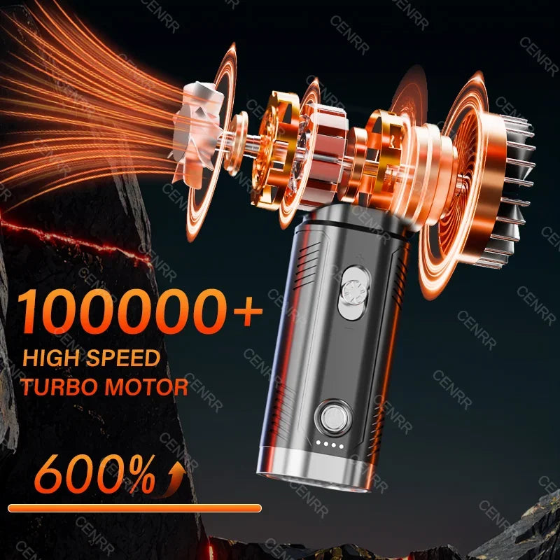 Turbo Jet Blower Powerful Air Blower Brushless Motor Turbo Fan Wind Speed Portable Dust Blower Electric Dryer Car Vacuum Cleaner