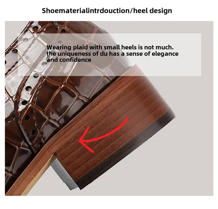 2025 Women Shoes Spring New Fashion Round Toe Lace Up Retro Single Shoe for Office Party Walk Thick Low Heeled big Size 48 775-1