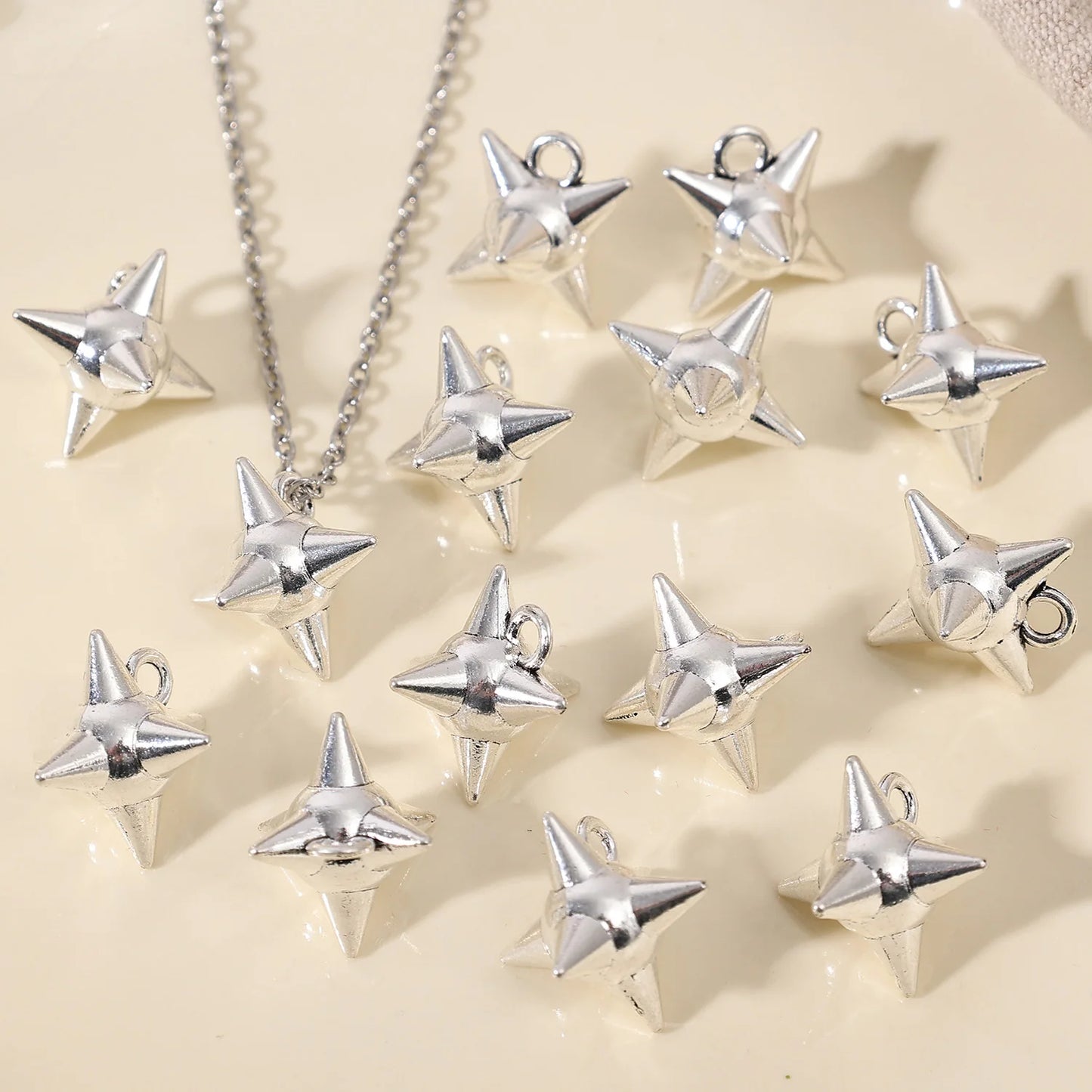 Punk Rock Aesthetic Spike Morning Star Rivet Dangle Charms Jewelry Making Gothic Spiky Ball Pendant Charms DIY Jewelry Findings