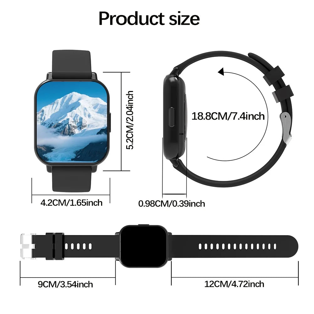 Smart Watch for Men & Women - Multi-Function Fitness Tracker with Call/Message/Weather/Alarm/Remote Camera Control, USB-Powered