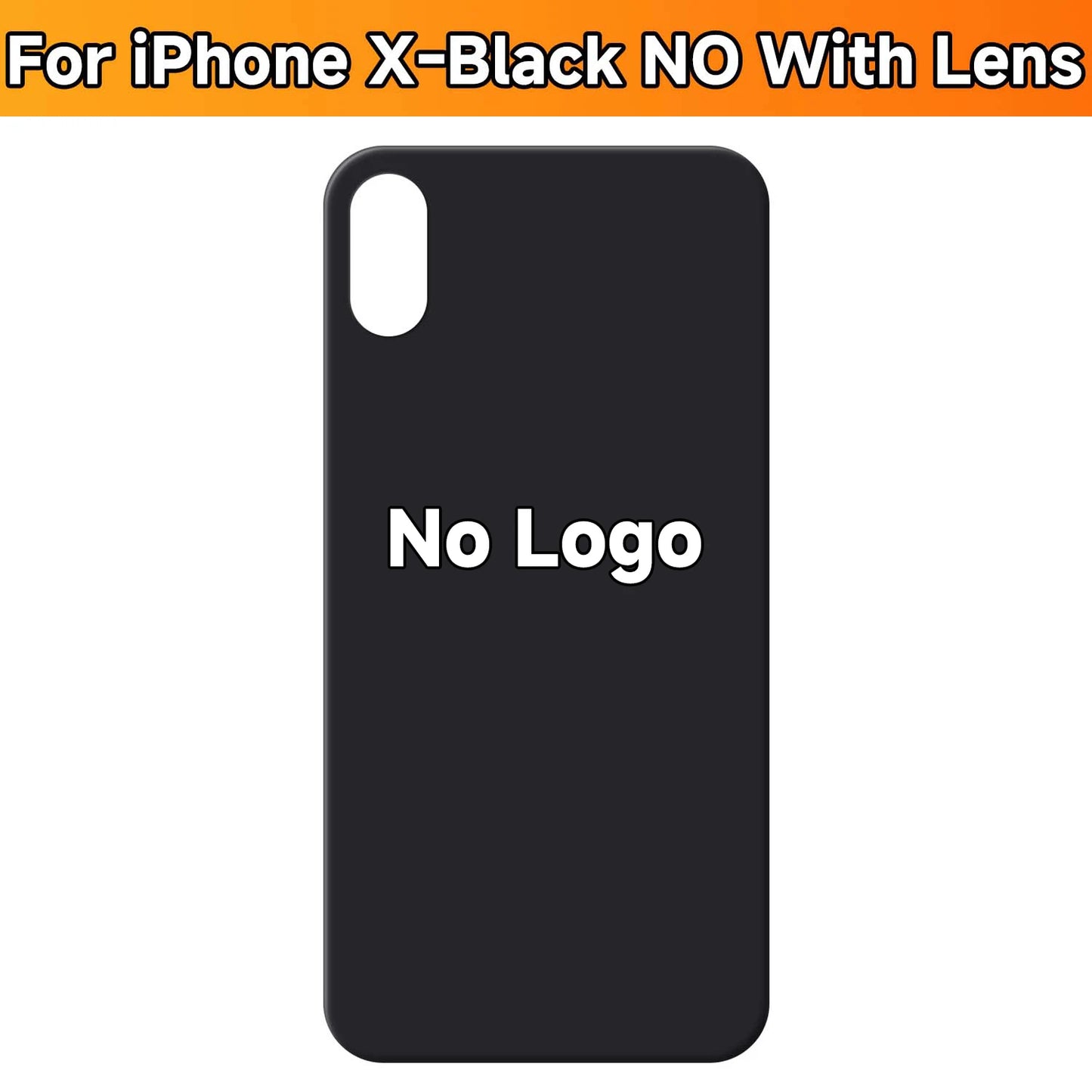For iPhone X/XS/XS Max Battery Back Cover Glass Panel Rear Door Housing Case Replacement Part No Logo