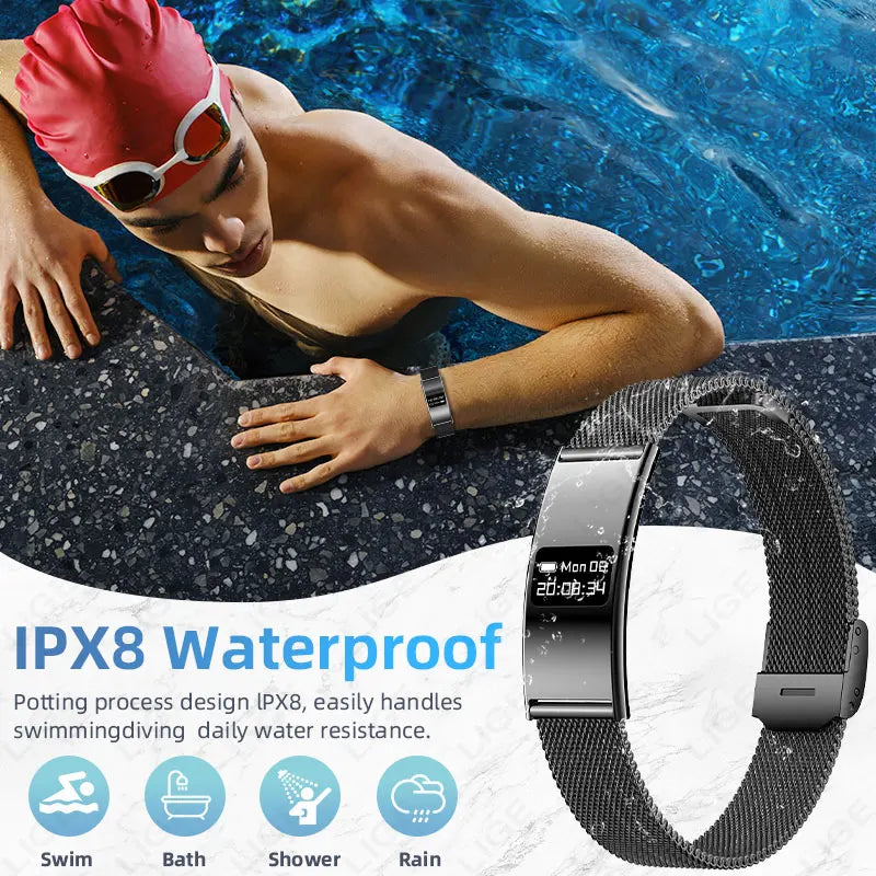 New Smart Bracelet Men Women Health Fitness Tracker Heart Rate HRV Monitor Sport Band Call Reminder Smart Watch for Android iOS