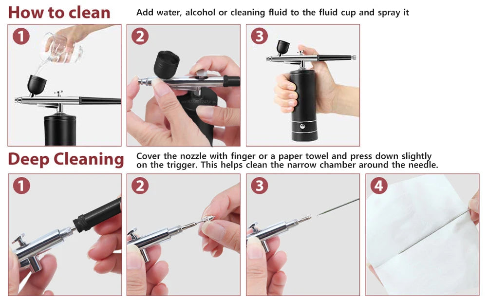 Airbrush with Compressor Portable Airbrush Paint Spray Mini Spray Gun Wireless Air Brush Painting Airbrush Kit with Compressor