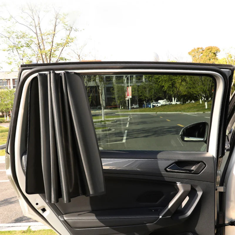 SEAMETAL Magnet Car Side Window Curtain 2Pcs Car Sun Shade Privacy Curtains Front/Rear Window UV Blocking Summer Sunshade Cover