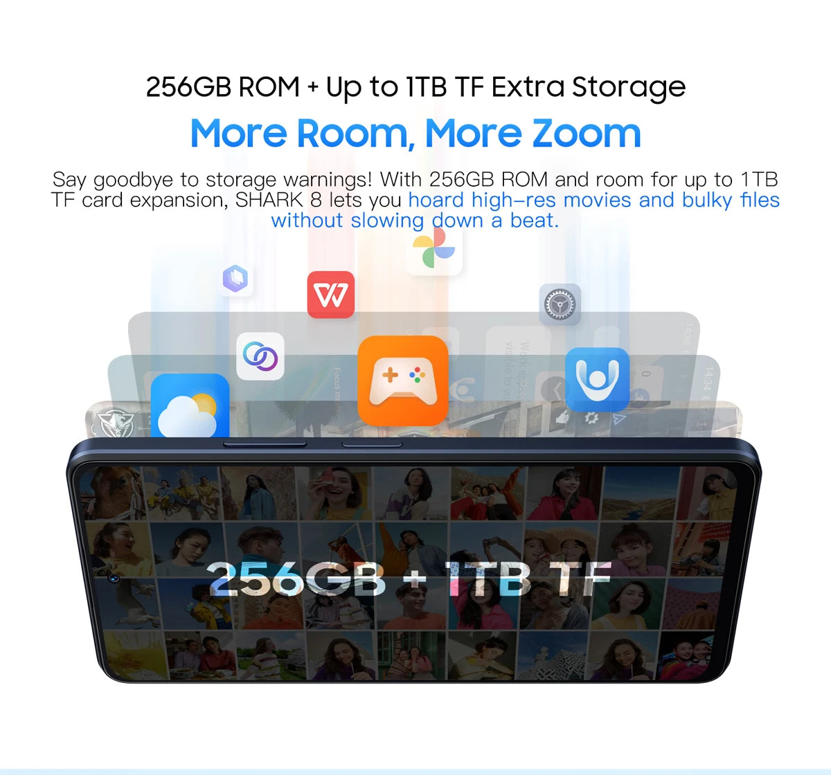 Blackview SHARK 8 Unlocked Smartphone Android13 Mobile Phone, Helio G99 16GB 128GB/256GB, 6.78'' 2.4K Display 64MP Cellphone NFC