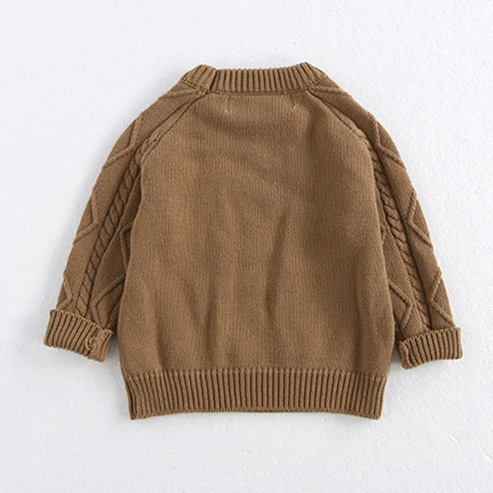 2024 New Autumn Winter Children Knitted Clothes Suit Long Sleeved Knitted Pullover+Jumpsuit Newborn Baby Boys Girls Clothing Set