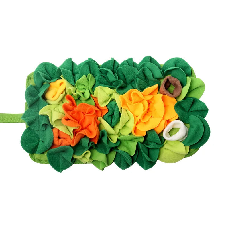 Pet Sniffing Mat Dog Interactive Flower Slow Feeding Training Pad Puzzle Treat for Dogs Cats Rabbits Foraging Skills