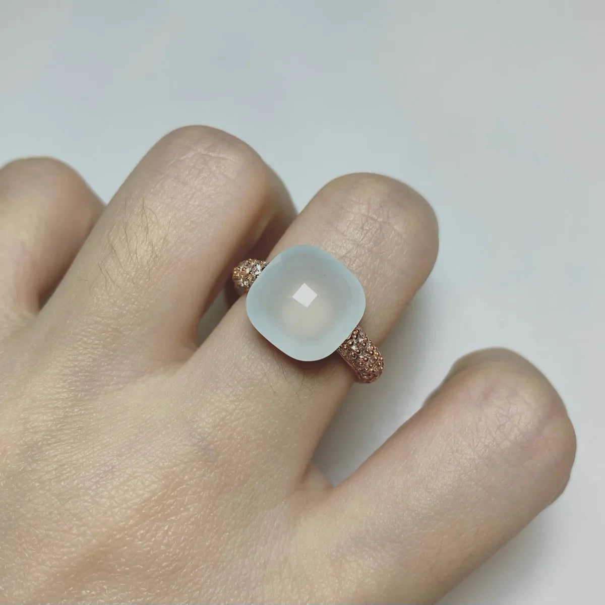 12.6mm   Ring Candy Style Zircon Ring Flat Pink Green Purple Crystal Ring For Women Candy Ring Fashion Jewelry Gift