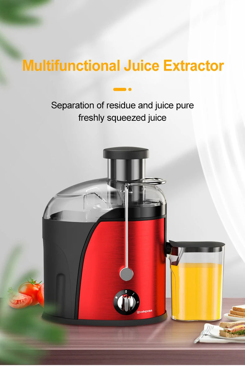 Juicer Centrifugal 400W Electric Orange Juicer Machine Household Large Caliber Residue Separation Vegetable Juicer 220V/110V