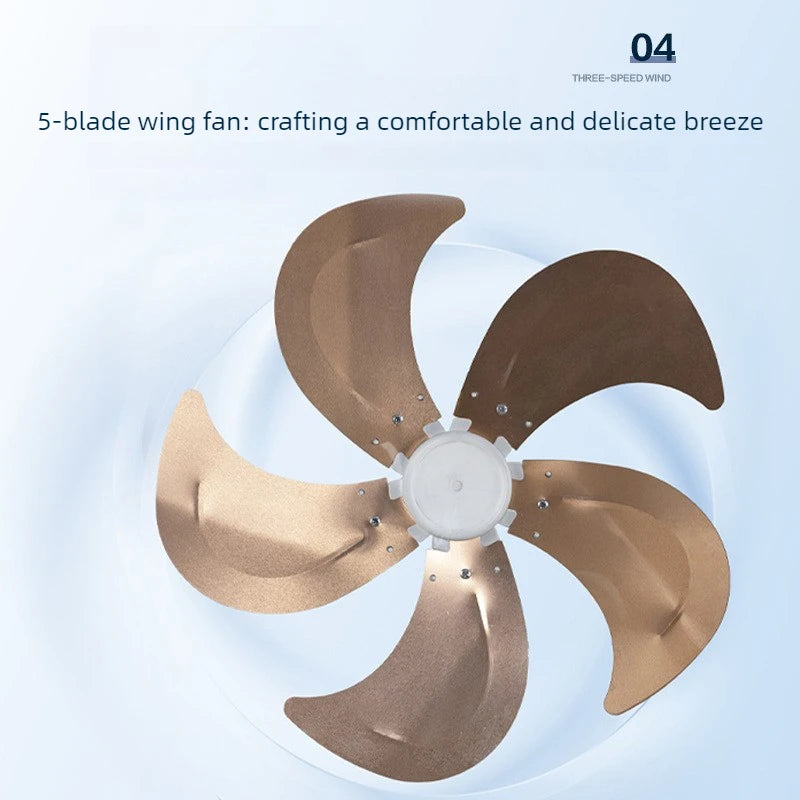 Wall Mount Oscillating Fan Metal Aluminum Blades Powerful Quiet Wide Angle Long Distance Smart Timer for Home Restaurant Kitchen