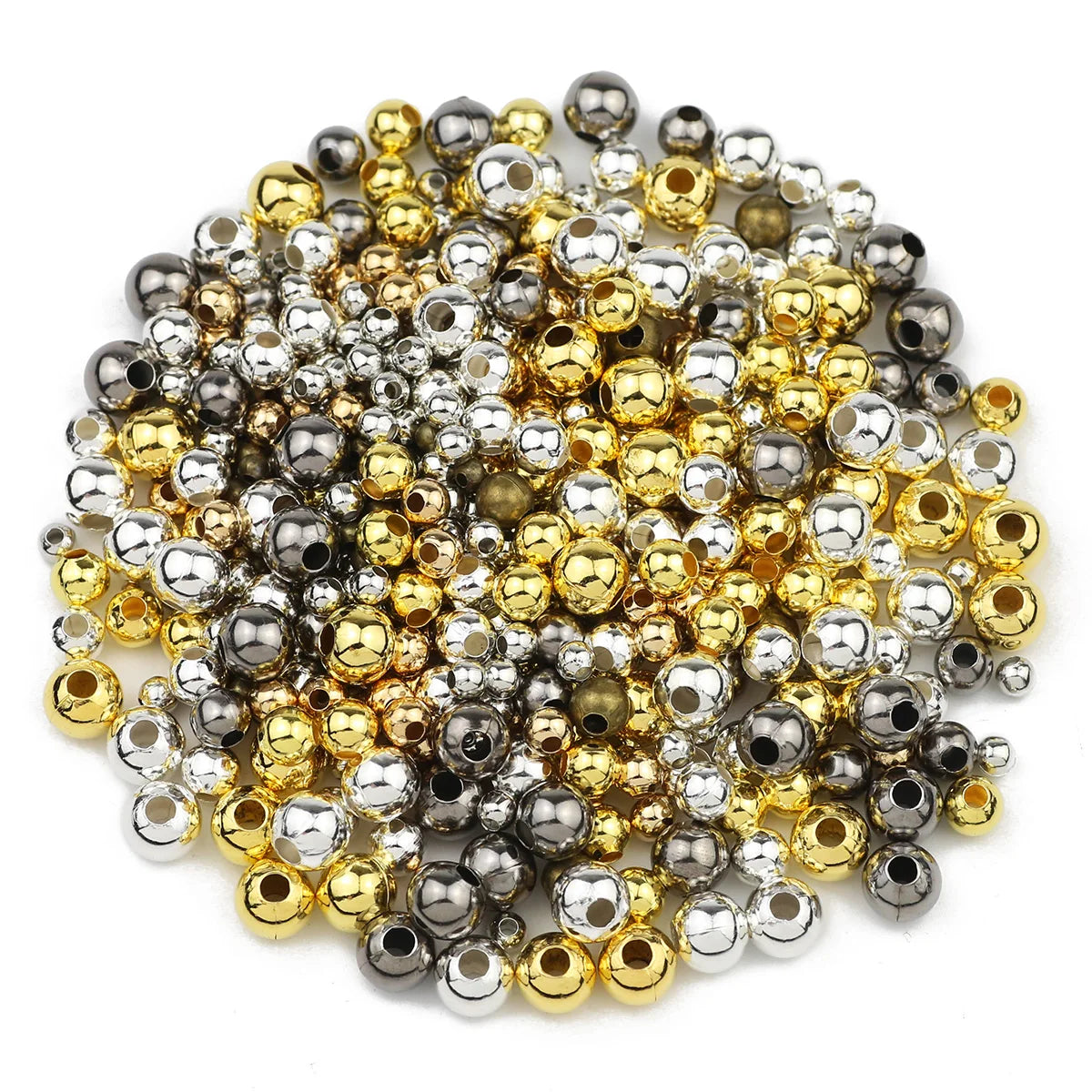 30~1000Pcs 2/3/4/5/6/8MM Gold-plated Metal Round Iron Washer Loose Beads For Jewelry Making Bracelet Necklace Accessories DIY