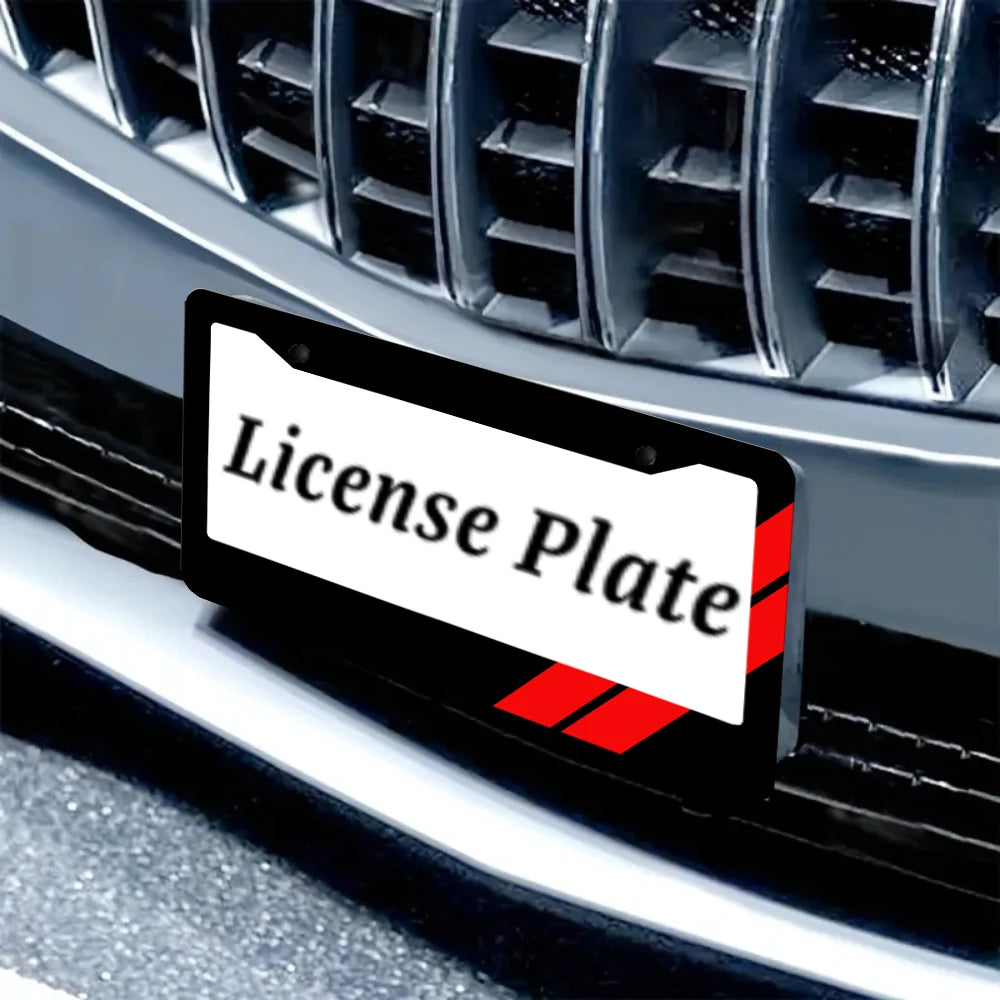 Red two bar diagonal license plate holder, Dodge black matte aluminum license plate holder, suitable for American vehicles