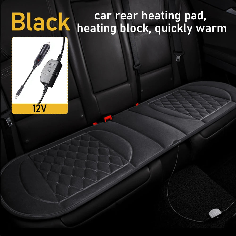 Car Seat Cover Rear Heater Seat Cushion 12V Rear Long Cushion Warm Winter Fast Heating Seat Protection Pad Mat Universal