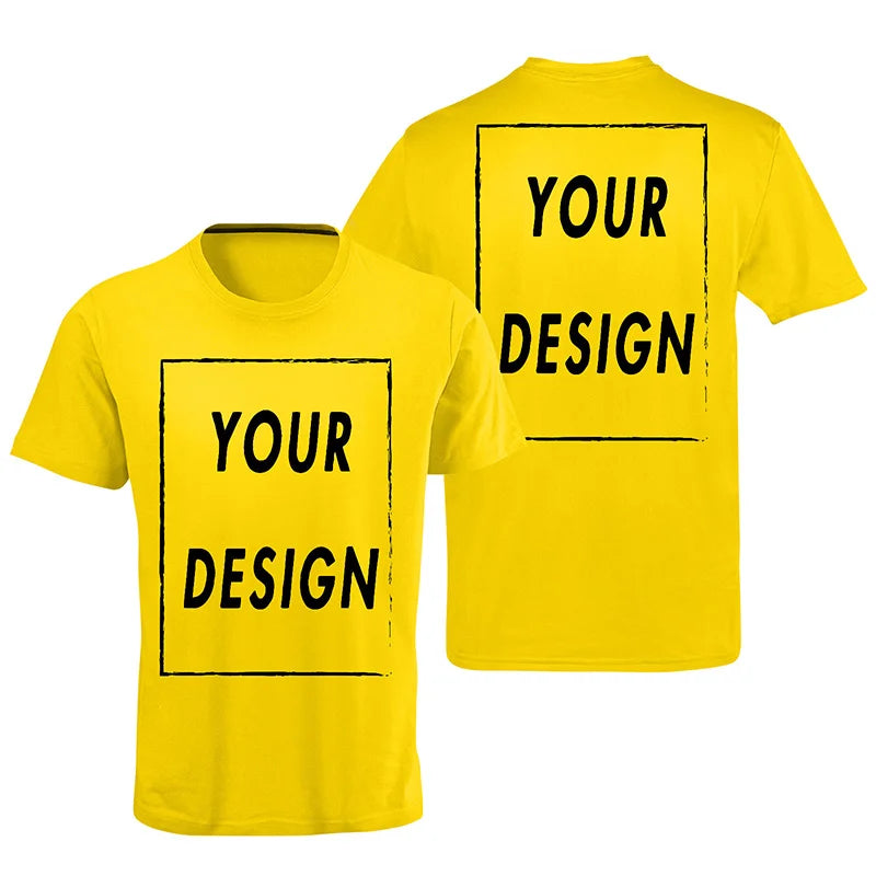 Men's customized T-shirt with their own logo, text, and photos printed on the front and back, customized high-end gifts, Europea