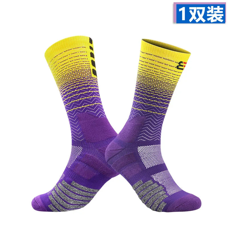 Sport Cycling Basketball Socks Compression Running Man Black Trend Breathable Long Hiking Damping Athletic Professional Big Kids