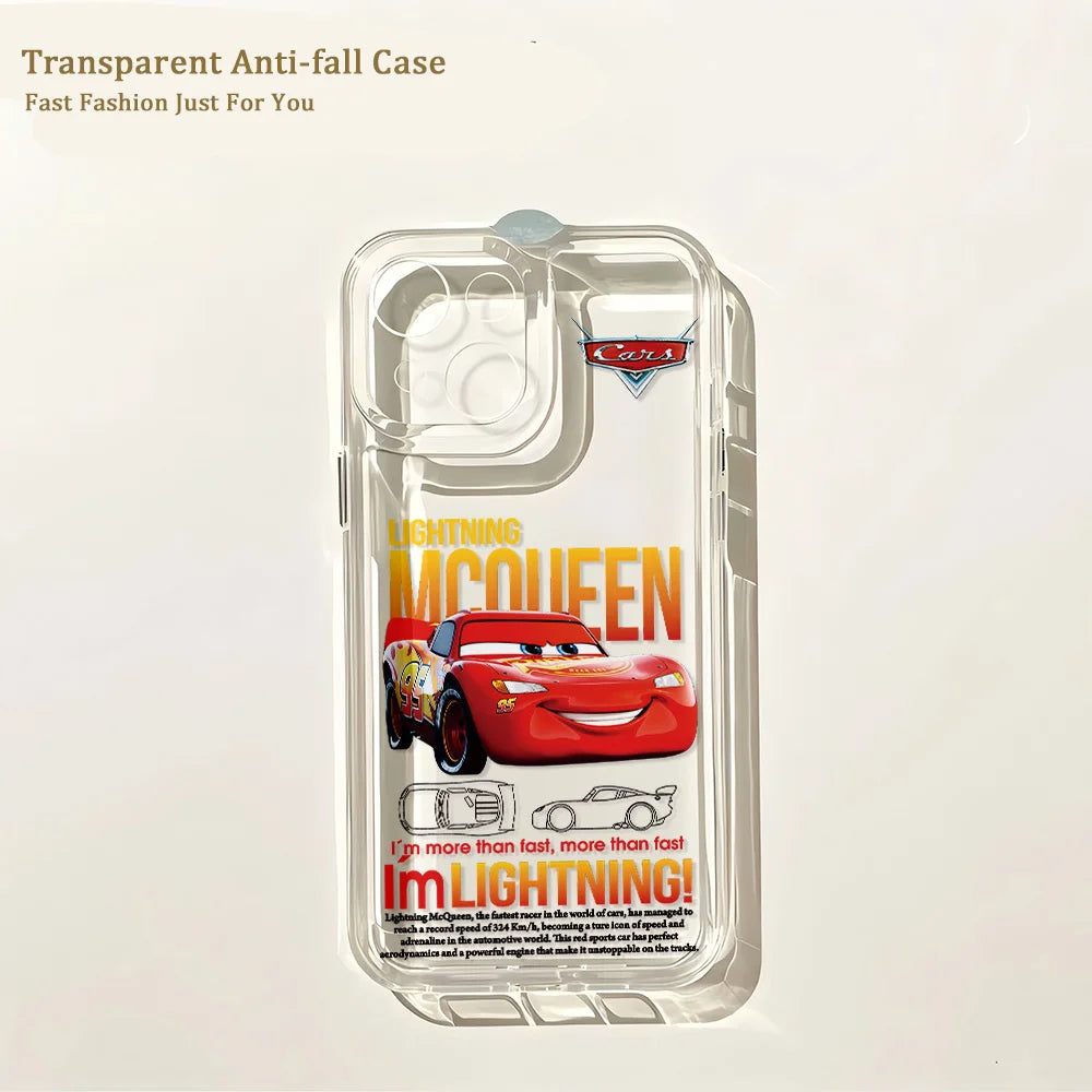 Cars Lightnings McQueens 95 Phone Case For iPhone 17e 17 16 16e 15 14 13 12 11 Mini Pro Max X XR XSMax 7 8 Air Plus Transparent