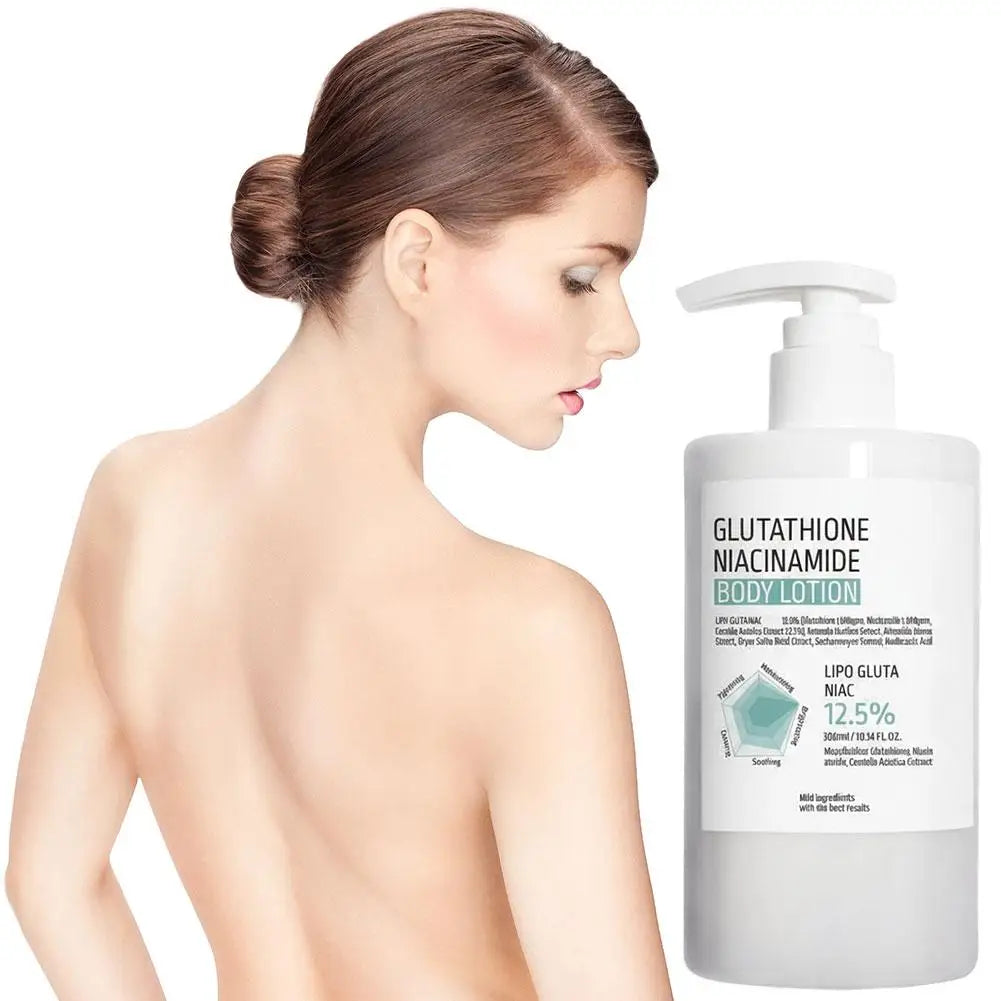Glutathione Niacinamide Body Lotion 300ml Deep Hydrating Skin Care Rejuvenate Moisturizer Smooth Repair Rough Skin Full Body