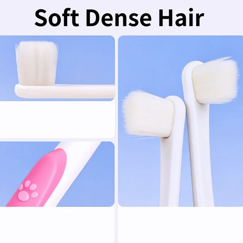 Pet Toothbrush Dog Toothbrushes Soft Dense Hair Toothbrush for Dog Teeth Cleaning Small Head Cat Toothbrushes Pet Mouth Cleaning