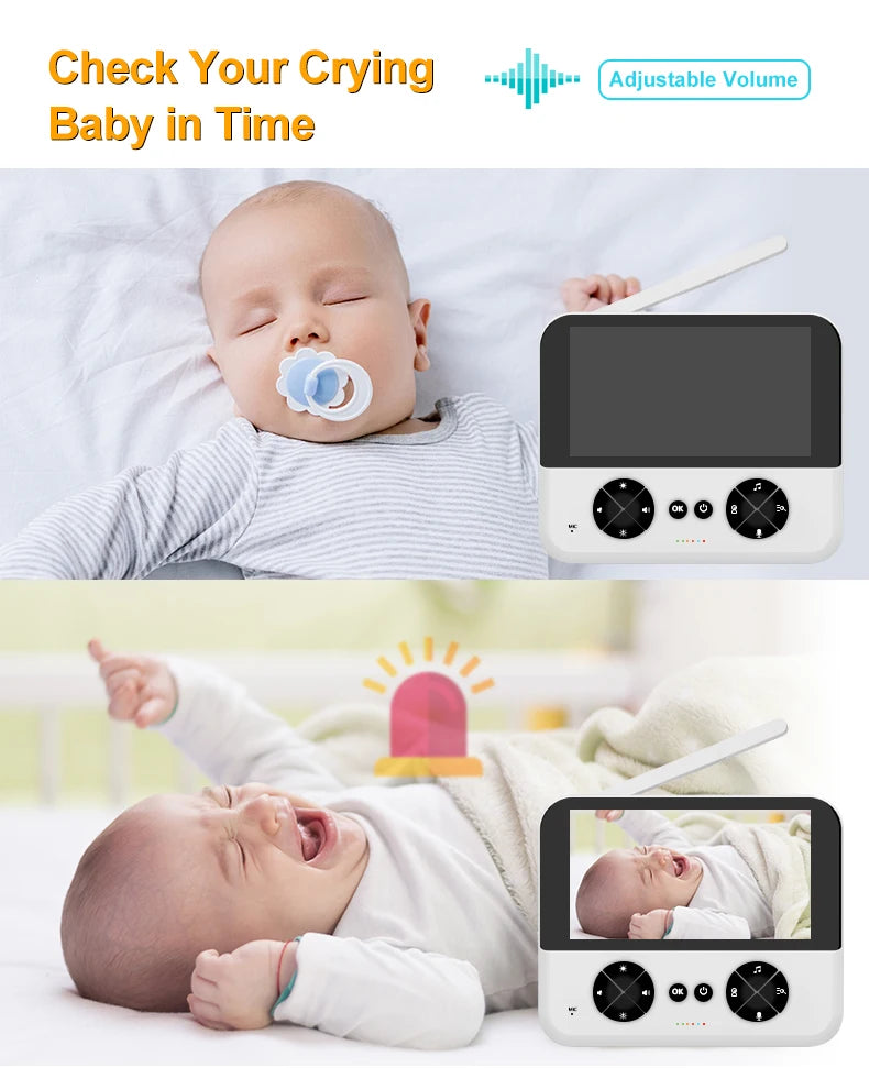Smart indoor security protection mother home surveillance 4.3 inch wireless WiFi video voice intercom baby electronic camera