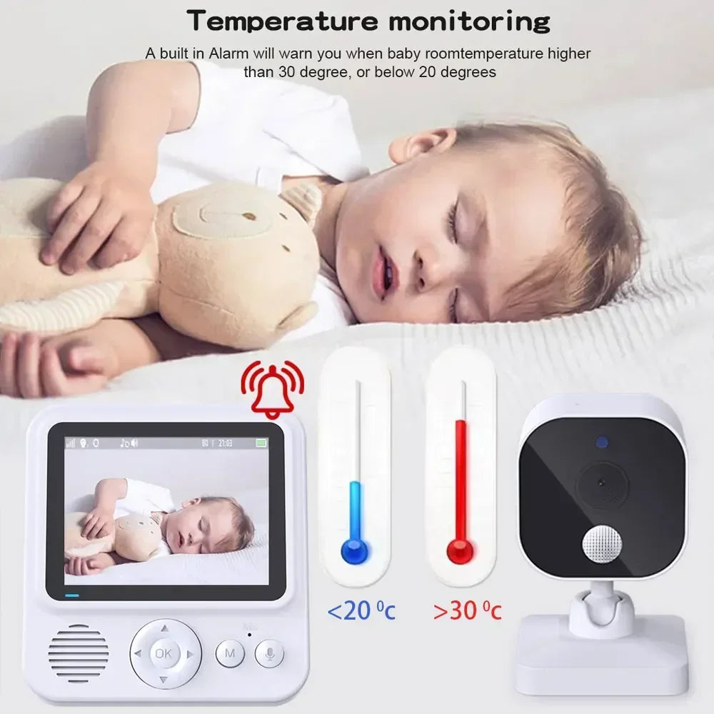 Cdycam Wireless Baby Monitor 2.8 Inch Surveillance Smart Baby Camera Security Protection Two Way Audio Night Vision Babysitte