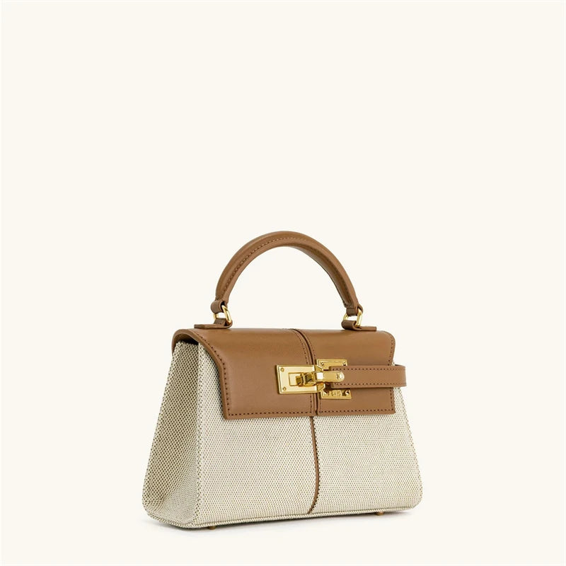 Luxury Elise Mini Square Crossbody Bag: Black Vegan Leather Designer Handbag - High-End Shoulder Purse for Women