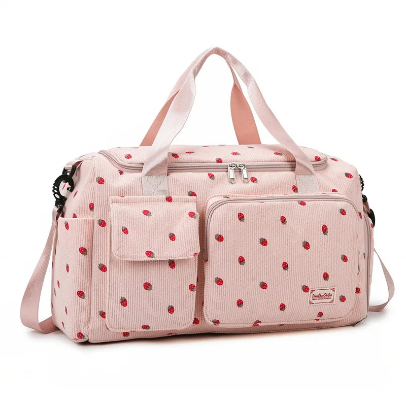 Corduroy Mommy Bag Large Capacity Waterproof Baby Diaper Bags Stroller Nappy Organizer Travel Carry Shoe Maternity Tote Bags