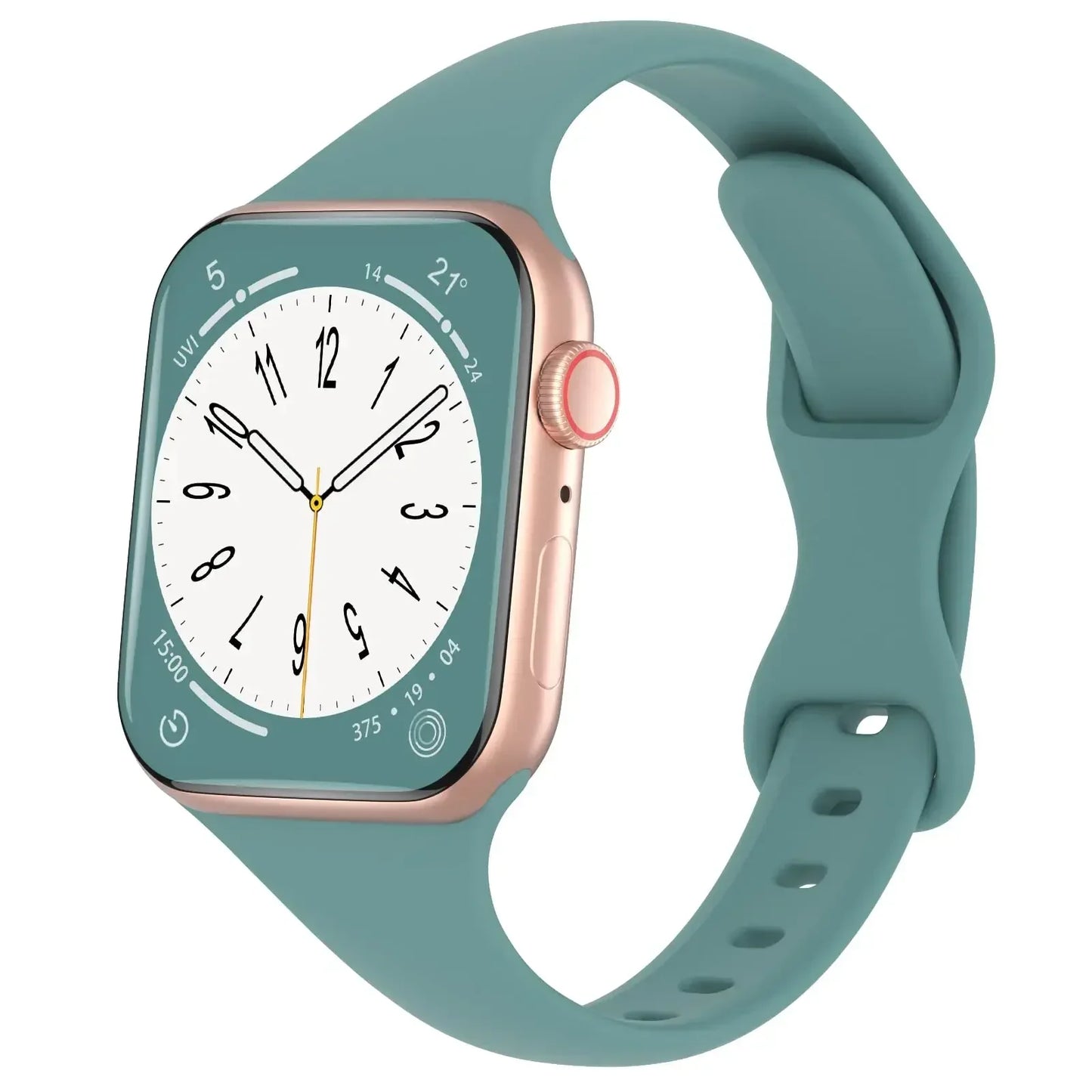 Thin Silicone Strap For Apple Watch 40mm 44mm 45mm 41mm 38mm 42mm Solid Color Strap Bracelet For IWatch Series 1 2 3 4 5 6 SE 7