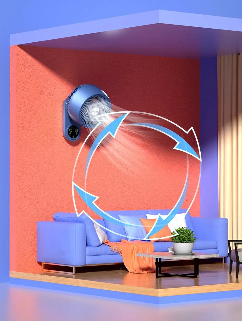 No-drill wall-mounted electric fan, wall fan, circulating fan, household bathroom remote control fan