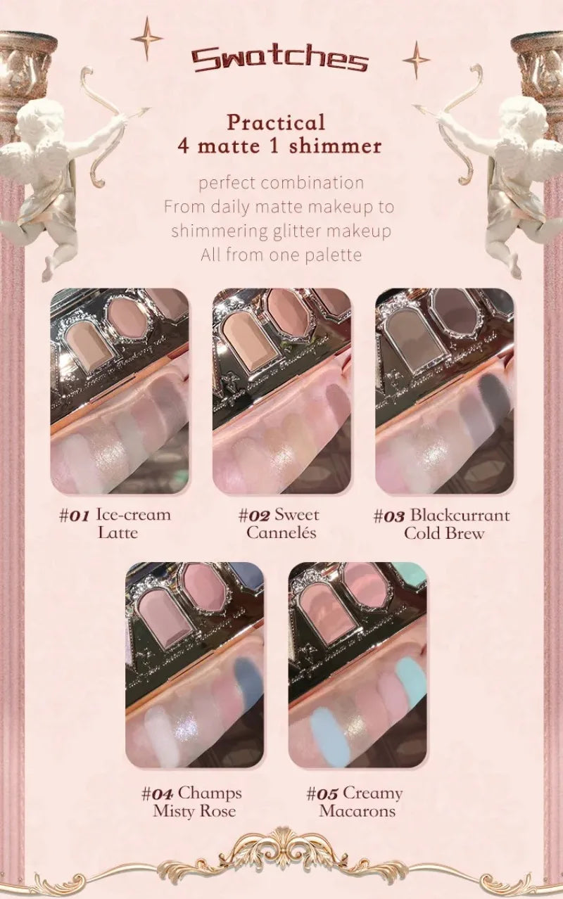 Flower Knows Strawberry Rococo Series Makeup Set Glitter Matte Eyeshadow Palette Blusher Power Velvet Lipstick Kit Perfume Set