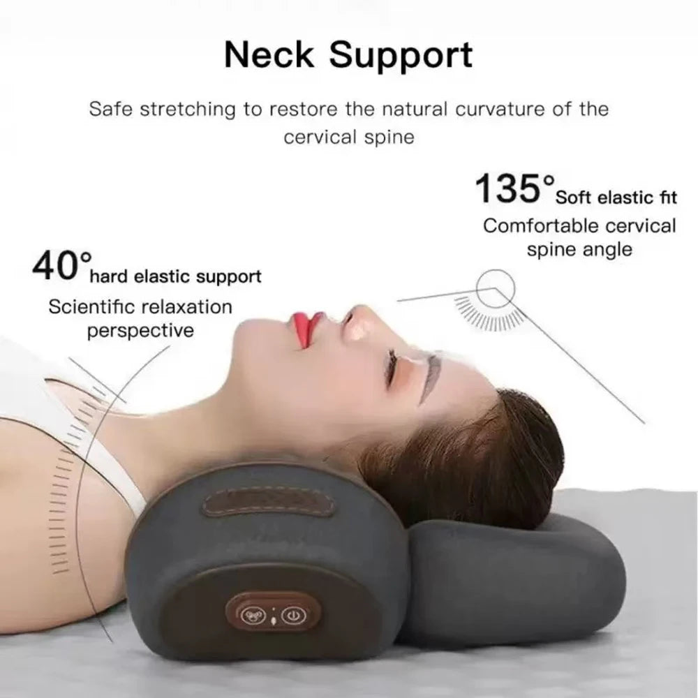 Electric Neck Massager Neck Pillow, Hot Compress, Neck Stretching, Heating Vibration, Shoulder Massage Pillow, Back Traction
