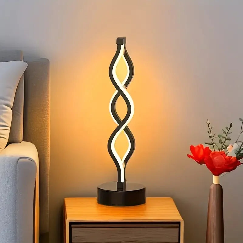 Elegant Spiral Seaweed Desk Lamp Modern Nordic Style USB Powered Adjustable Brightness Suitable for Bedroom and Living Room