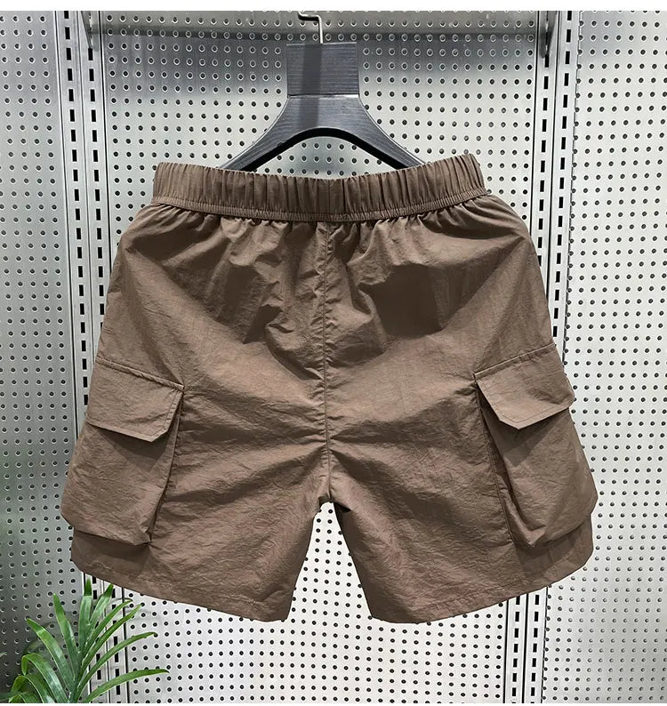 Summer Men's Casual Sports orts Qui Dry Beach Fourths Multi kets Youth Active Sle mid Waist Straight Leg een Color