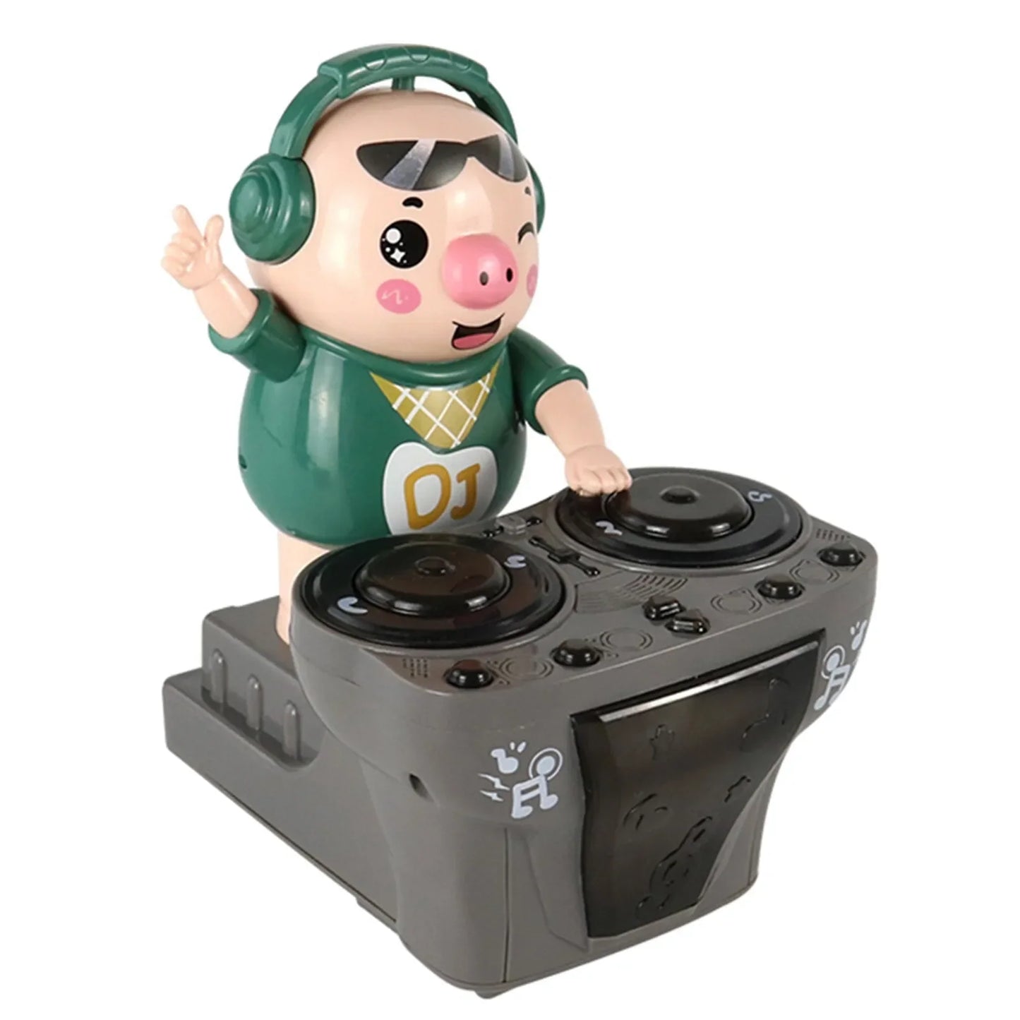 DJ DJing Pig Toy Dynamic Music Light Electric Swing Pig Dancing Little Cute Pig Children's Toy  Funny Christmas Gifts