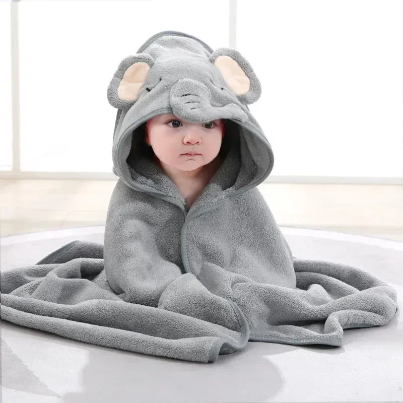 80*80cm/ Cartoon Baby Bath Towel Body Hooded Polyester Fiber Baby Bathrobe Newborn Swaddling Girl and Boy Baby Blanket