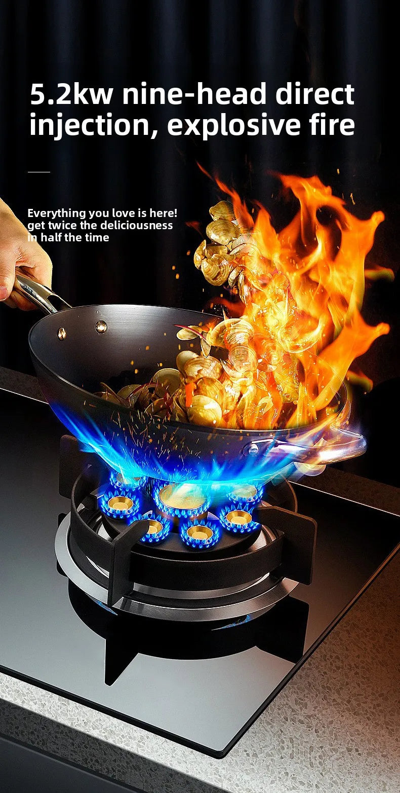 Double Burner Built-in Gas Stove With Electronic Ignition Energy Efficient Natural Gas Stove For Use