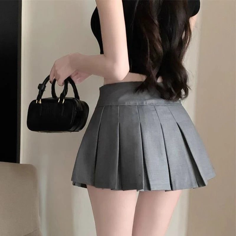 Bow Decor Women's Pleated Mini Skirts Korean Fashion High Waist Short Skirt Woman Streetwear Dance Tennis A Line Skirt Female