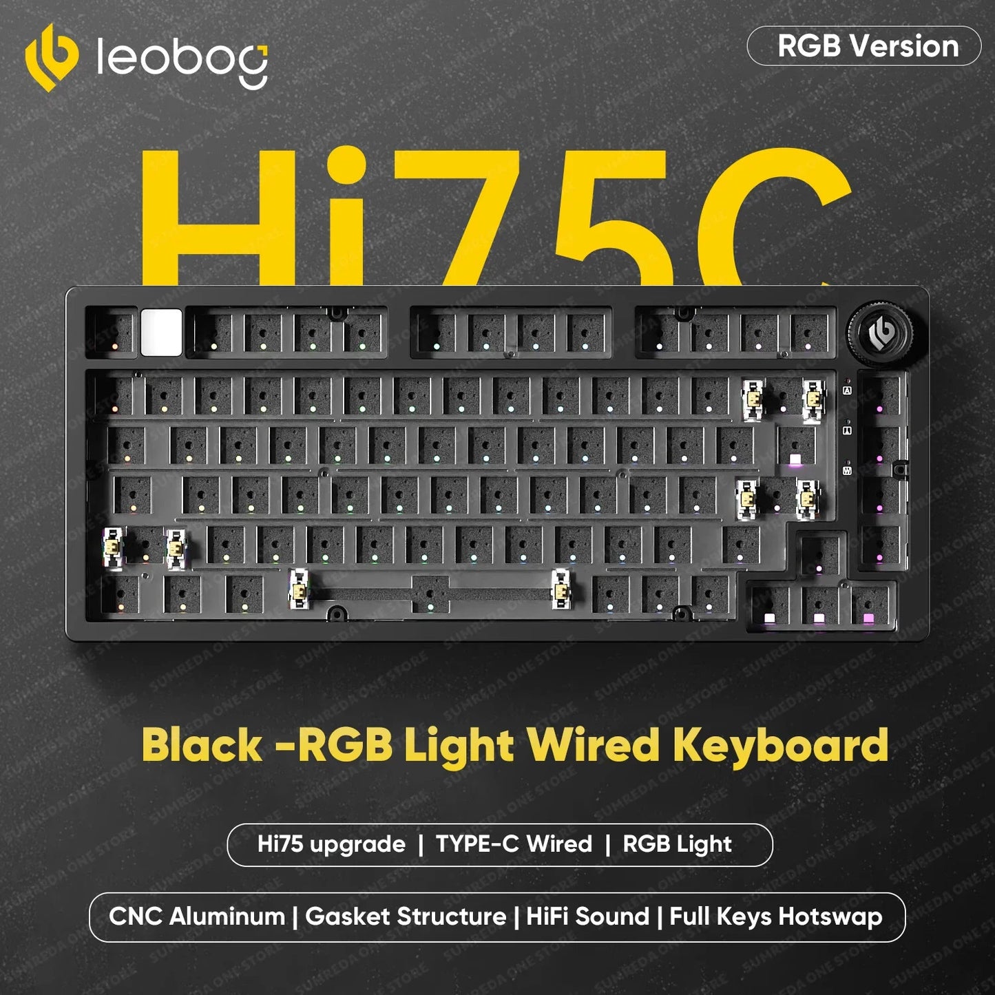 Leobog Hi75C Hi75 Hi75C Pro Aluminum Wireless Custom Mechanical Keyboard Kit Gaming Bluetooth 2.4G Wired Hotswap Gamer Keyboard
