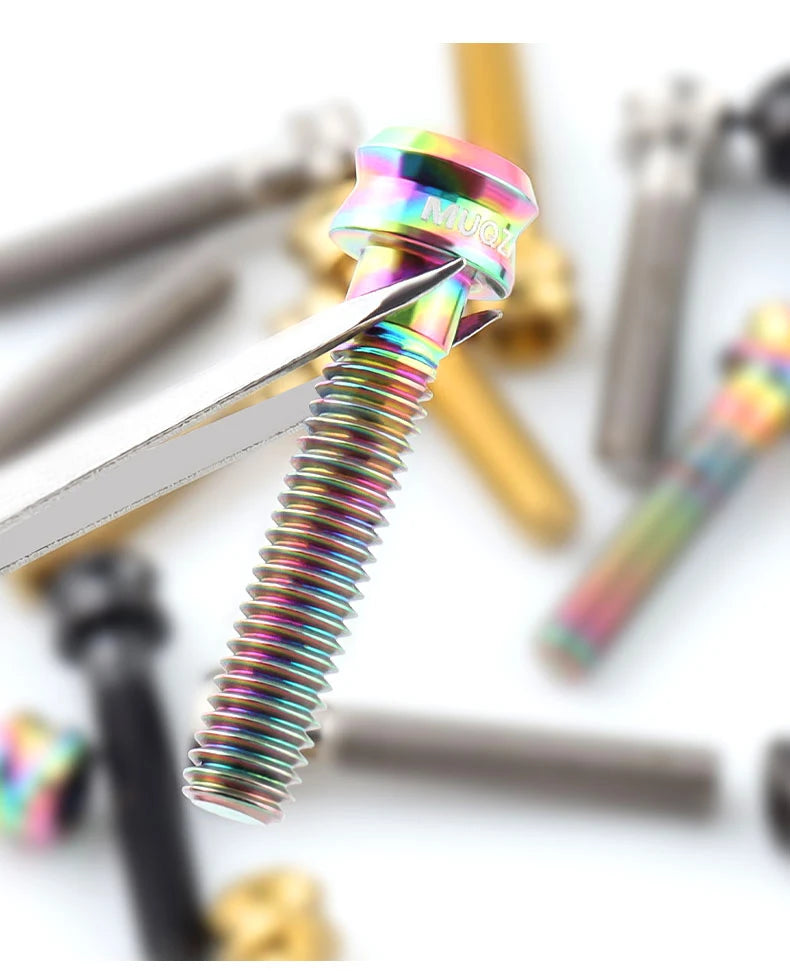 MUQZI Bike M6 Titanium Alloy Stem Top Cap Screw M6x35mm M6x30mm Super Light MTB Road Bicycle Headset Top Cap Bolt