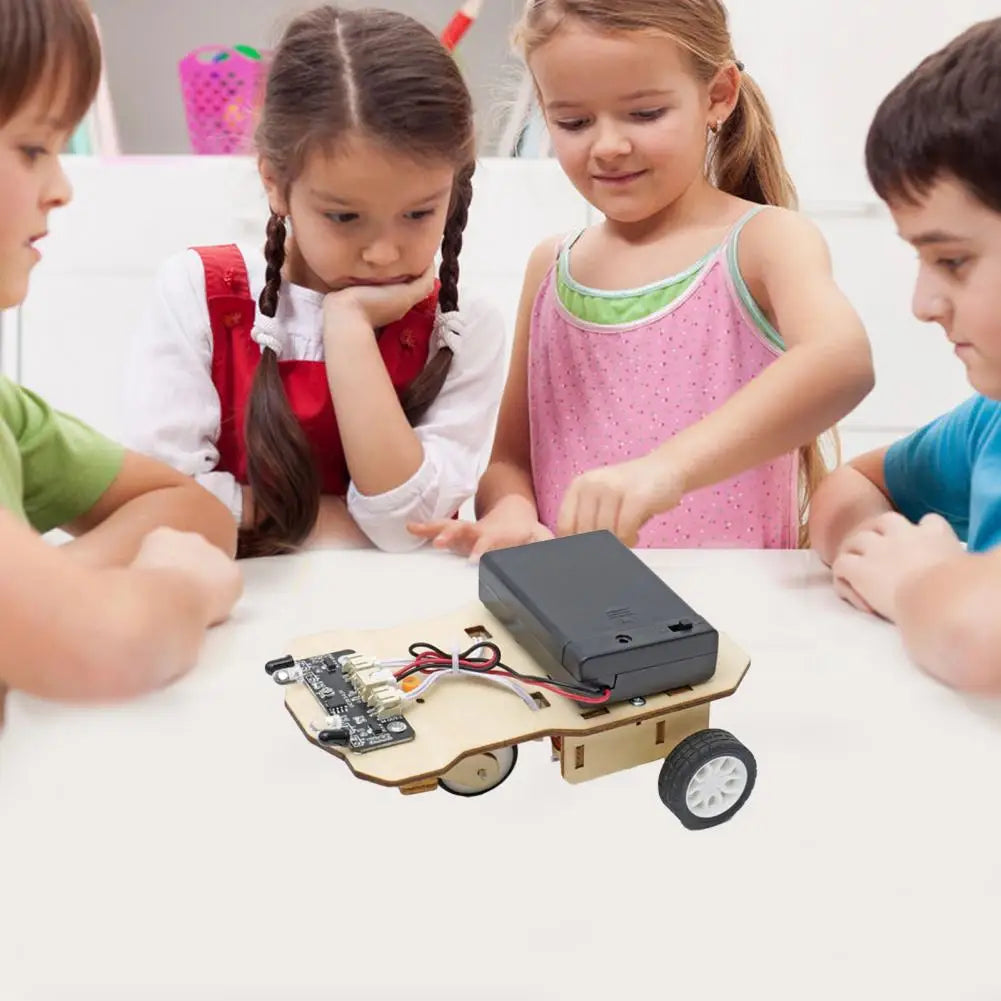 Teaching Demonstration Toy Physical Car Model Science DIY Creative Hands-on Ability Wood Following Car Physical Toys School