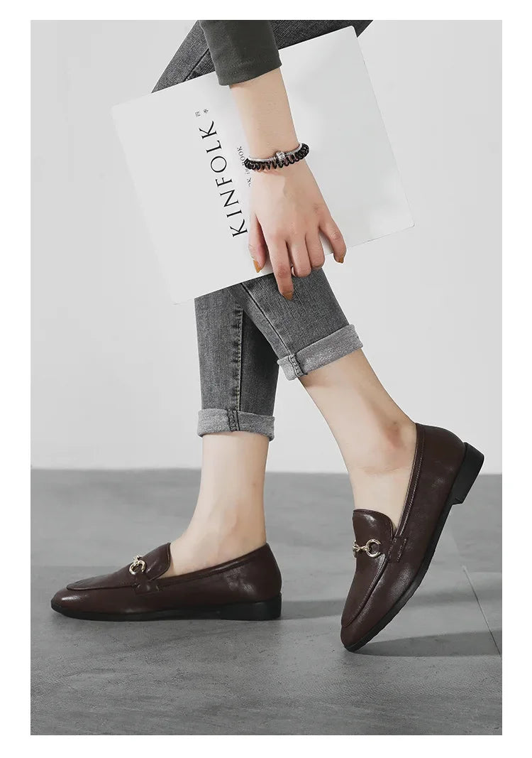 Womens Shoes Flats Loafers Ladies Leather Brand Sneakers Women Designer Flat Ladies Shoes Woman Luxury Female Shoes for Women