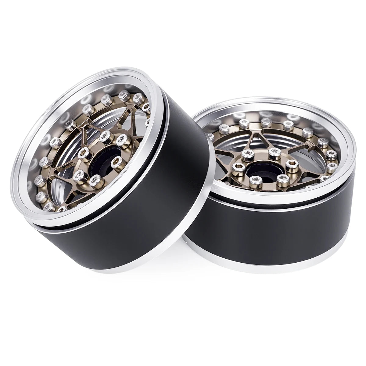 Universal CNC Aluminum 1.9" Beadlock Wheels for 1/10 RC Crawler - Fits Axial SCX10, TRX4, TRX6, Redcat Gen8, D90 Upgrade Parts