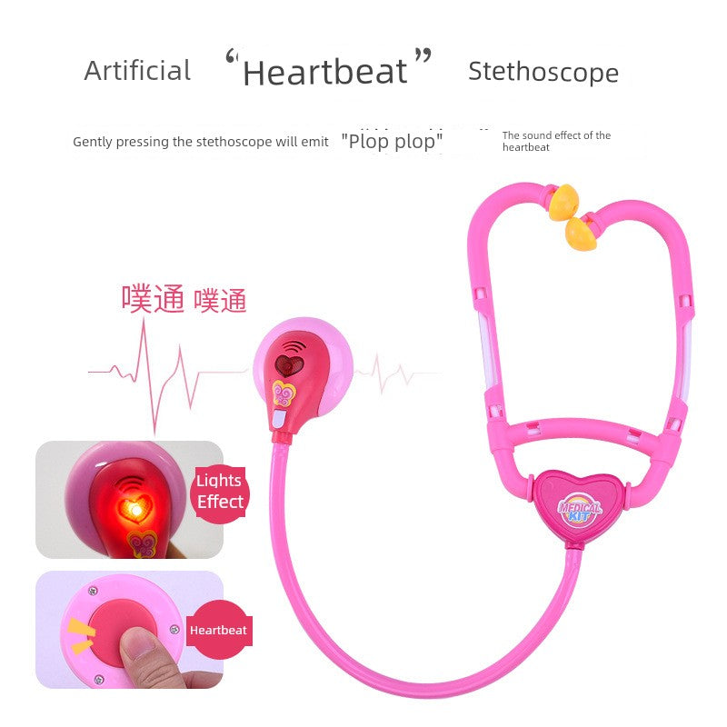 Artificial Stethoscope Kids Doctor Nurse Teaching Aids Suit Boys and Girls Play House Injection Medical and Dental Clinic