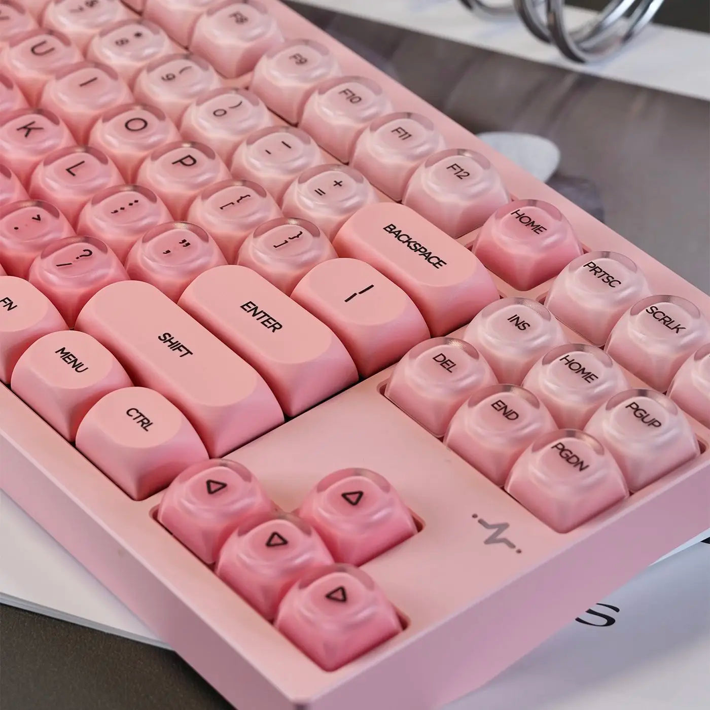 130 Keys Pink Liquid Foundation Keycap HOA Profile PBT Double Shot Keycap For Mx Switch Mechanical Keyboard ISO Enter Key Caps