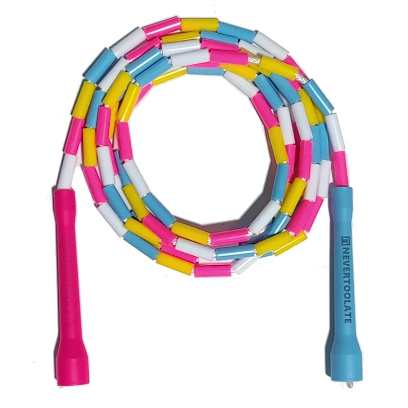 NEVERTOOLATE 4.5MM core 150 gram heavy beaded coach chris  2.9m hard bead beaded rope fitness freestyle skipping jump rope