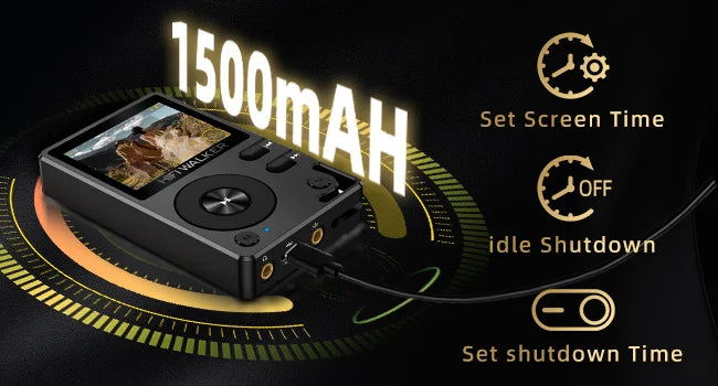 HIFI WALKER H2 Hi-Res MP3 Music Player Bluetooth Portable 128GB High Sound Quality  DAC FLAC APE Type-C Digital Audio Player