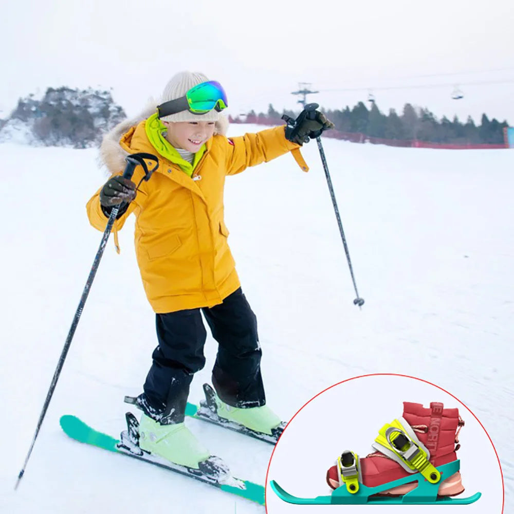 Children's Mini Short Ski Skates Snowboard Adjuatable Adults Short Snow Skateboard Boots Skiboards Portable for Winter Outdoor