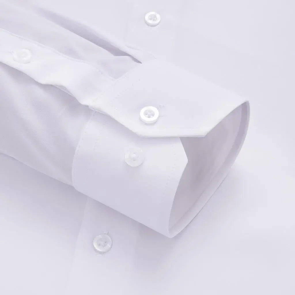 Hi-Tie Pure Black Silk Mens Shirts Plain Smooth Long Sleeve Formal Dress Blouse for Male Wedding Business Events Oversized Gift