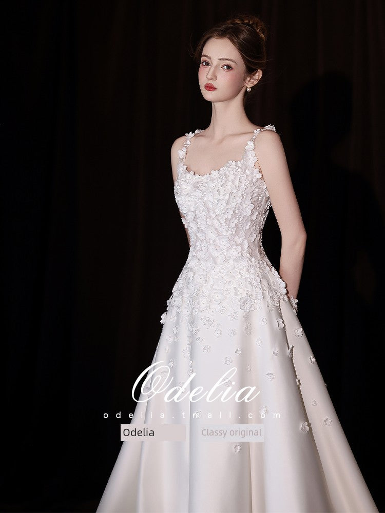 odelia "Mysterious Garden" 2025 New arrival Light Weddings Bride Gauze French Satin Minimalist Light